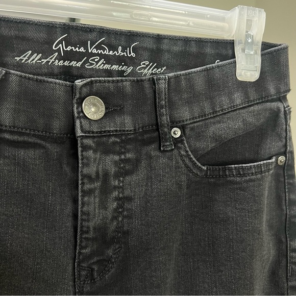 !SOLD! GLORIA VANDERBILT Women's Black Jeans size 8 Cotton Streetwear Curvy Pant - Picture 5 of 8